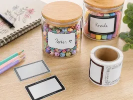 Etiketten Set 100 Stk. – 5 Designs - ideal für Basteln, Schule & Organisation